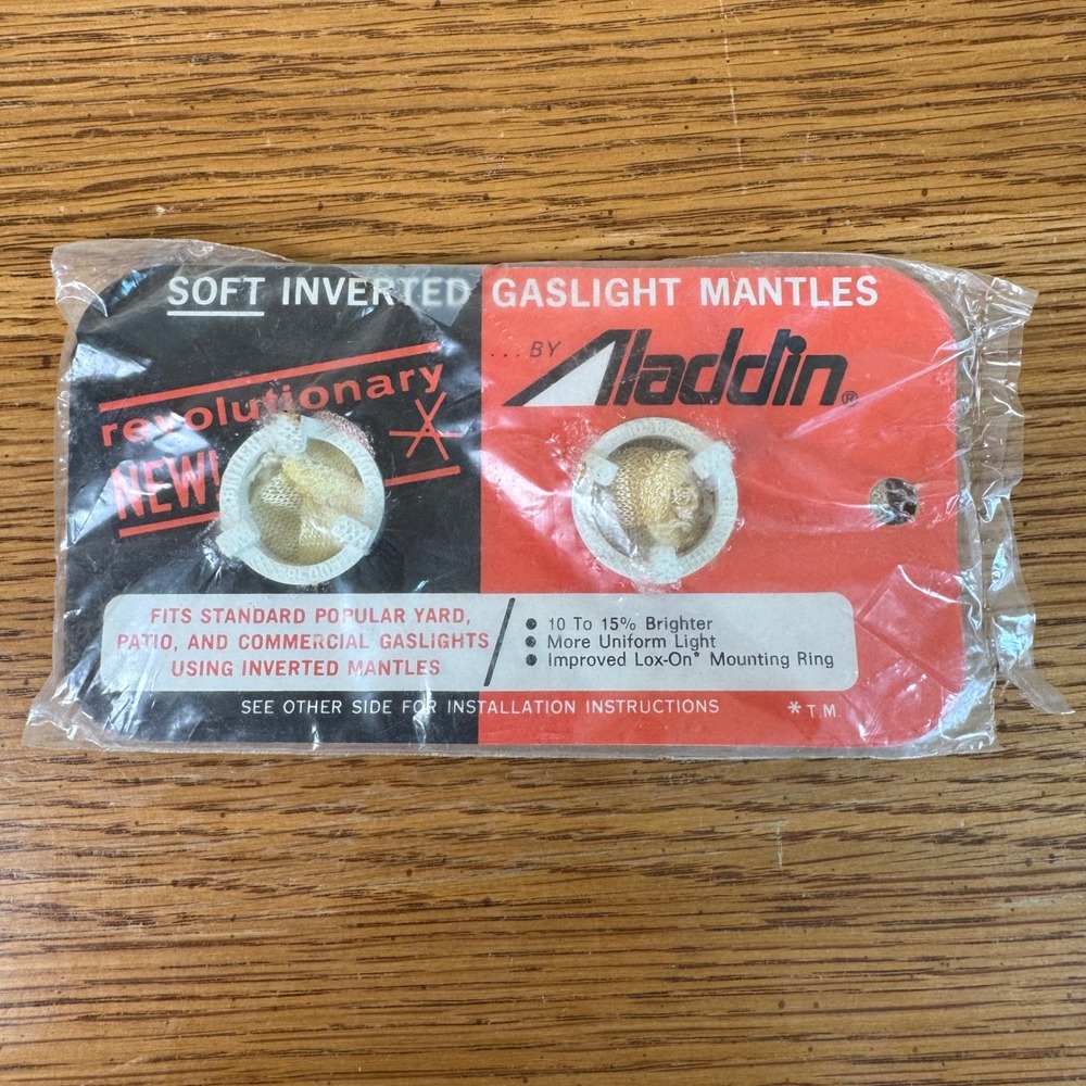 Aladdin Soft Inverted Gaslight Mantle 2 Pack No 97114 Lox-On‎ Mounting Ring